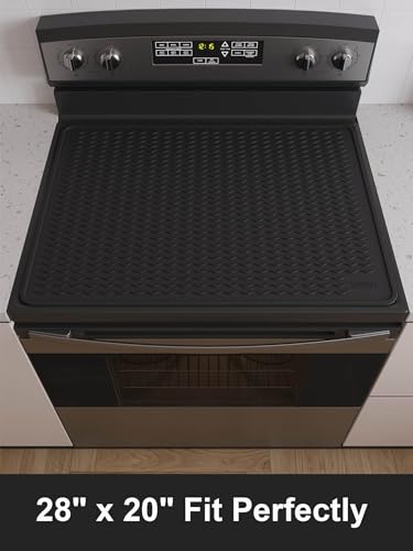 Stove Top Covers for Electric Stove, Food Grade Heavy Duty Silicone Glass Stove Top Cover Protector, Induction Cooktop Protector, Heat Resistant Range Ceramic Stove Top Covers Mat, Oven Cover