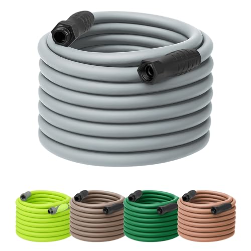 Image of Flexzilla Colors SwivelGrip Garden Hose 5 /8 in. x 100 ft., Lightweight All-Weather Water Hose, Durable and Flexible, Leak-Free Connections, Slate Grey