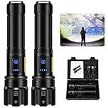 Rechargeable Flashlight 990000 Lumens, BCOTE 2 Pack Super Bright LED Flashlight Camping, Brightest High Powerful Handheld Flashlights - 7 Modes with COB Light, IPX7 Waterproof Home Outdoor Flash Light