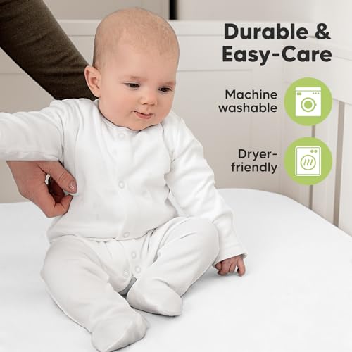 Keababies 2-Pack Organic Crib Sheets For Boys, Girls, Jersey Fitted Baby Crib Sheets Neutral thumb #6