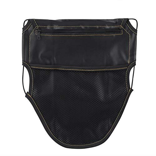 Bolsa para asiento de motocicleta negra en cuero PU con organizador debajo del asiento para motos universales miniatura 1