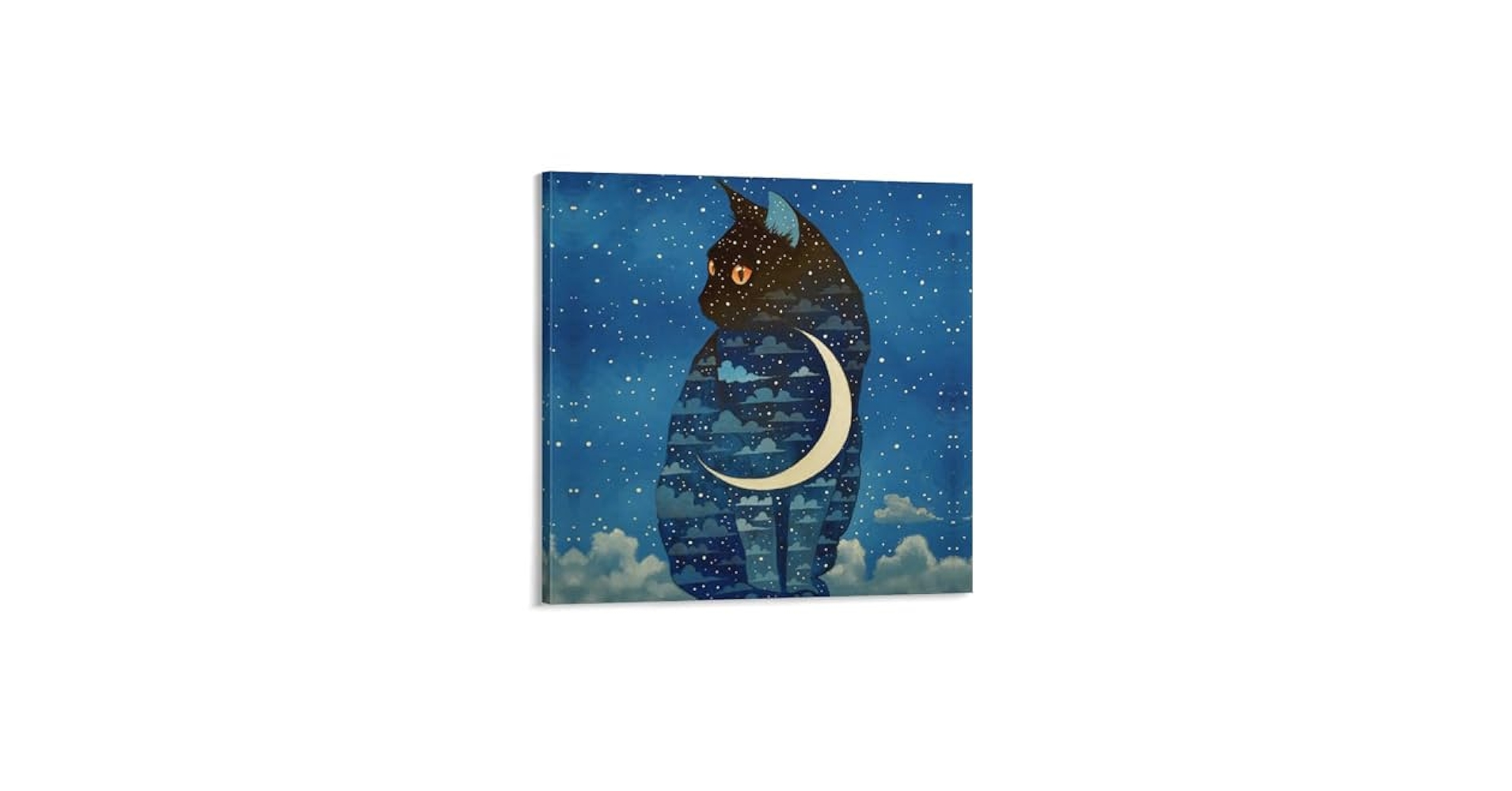 絵画。原画☆キャンバスF6【猫ちゃんはソファーに座って美しい星空を楽しんでいる】 絵画。原画☆キャンバスF6【猫ちゃんはソファーに座って美しい