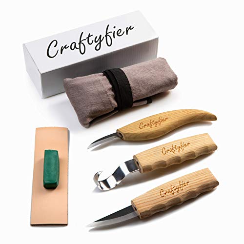 Wood Carving Tools Set for Spoon Carving Kit of 3 Knives in Tools