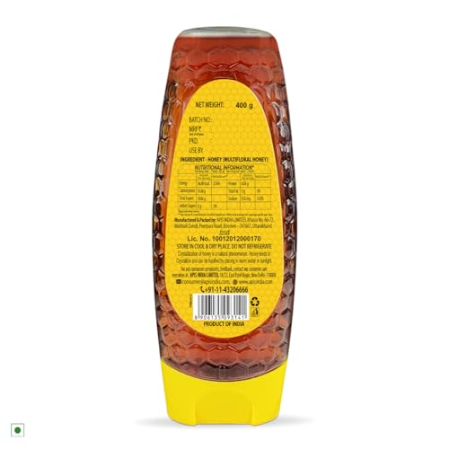 Image of Apis Honey 400g Pure & Natural | No Added Sugar | Easy Squeezy Bottle | Immunity Booster | Natural Sweetener (Pack of 3)