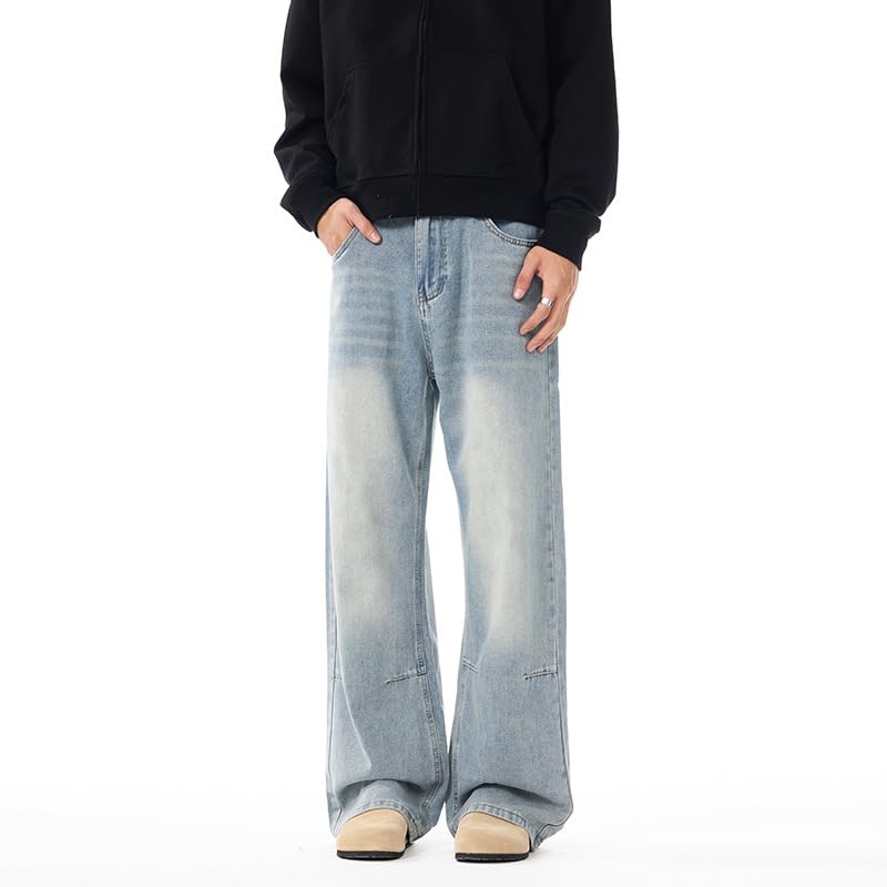 Men's Pants Summer Loose Stretch Denim Straight Leg Jeans3