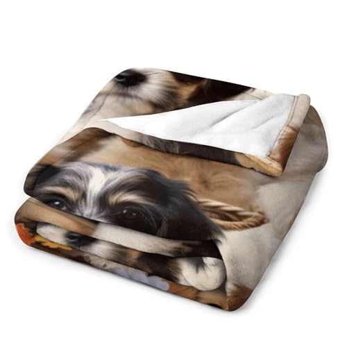 Couverture lit imprimé chiens mignons jeté canapé flanelle