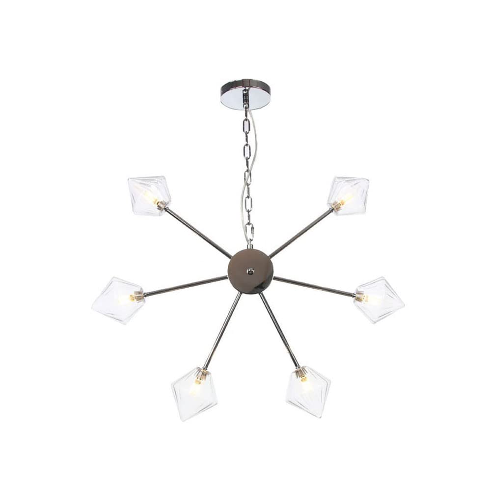 FYZDLAOR Chrome Color Retro Chandelier,Decorative Pendant Light for Living Room Bedroom Cafe Teahouse Bar Dining Room Club（with G4 Bulb）