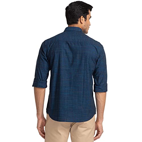Image of Park Avenue Men's Pure Cotton Two Tone Pattern Slim Fit Cut Away Collar Full Sleeve Casual Shirt