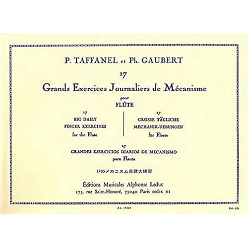 17 grands exercices journaliers de mécanismes flûte traversière - Taffanel et Gaubert - Stock 2