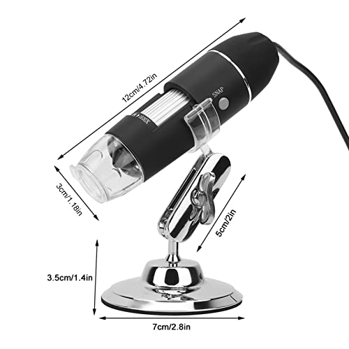 Image of Digital Magnifier, 1600X Digital Microscope Magnifier S4T-30W-D 8 LED Microscope Endoscope Camera Video w /Stand