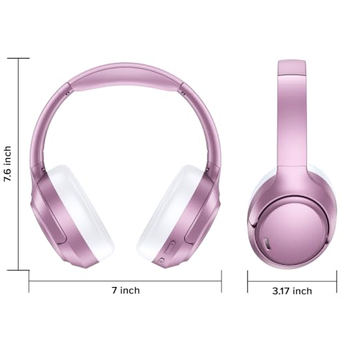 Hybrid Active Noise Cancelling Bluetooth 6.0 Headphones 120H Long Playtime, 6 ENC Mic, Over Ear Headphones Wireless, Hi-Res Audio, Memory Foam Earcup, Transparency Mode ANC Headphone for Travel Office - image 8