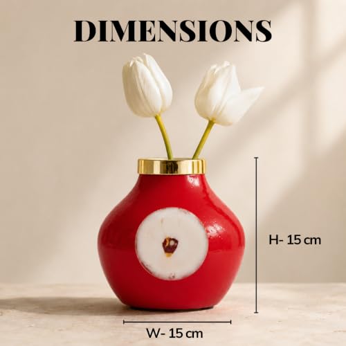 Image of Urban Born Decorative Vases | Living Room Dining Table | Home Decor Vases| Flower Vases| Vase Sets and Shelf Decor | (Wine 15 X 15 X 15 CM)