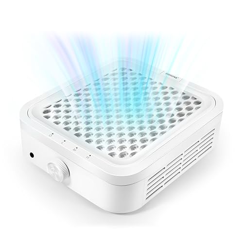 JODSONE Nail Dust Collector Powerful Vacuum Fan Dust Collector Nail with Reusable Filter Manicure Tool for Nail Polishing Salon and Home Use
