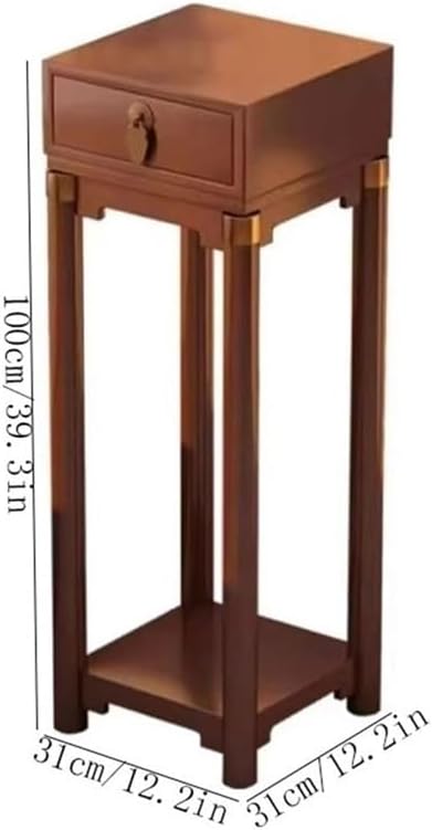 Plant Shelf, Living Room Floor Standing Plant Stand with Drawers, Study Tea Decor Rack