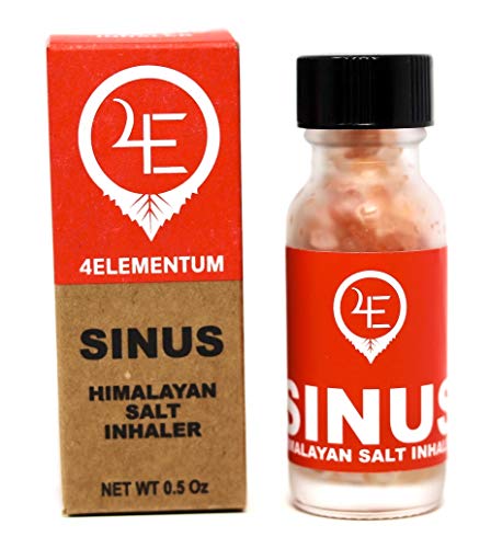 4Elementum Sinus Himalayan Salt Inhaler for Allergy, Sinus and Asthma Relief. Aromatherapy Nasal Inhaler of Eucalyptus and Peppermint Essential Oils