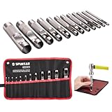 Spurtar Set Fustelle buchi rotondi per cuoio e materiale morbido 12 pezzi Punzoni forati i...