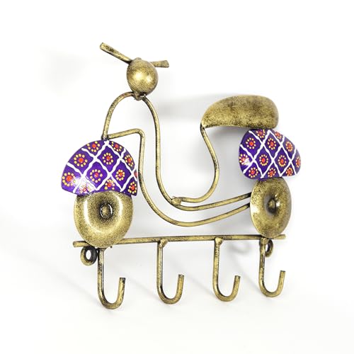 Image of Habere India-All the Cultures Fabricating India Keychain Stand | Keys Organizer | Key Hanger for Wall | Keychain Holder | Modern Key Holder for Wall (Purple)