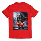 [Fox Republic] ゴリラ ボクシング リング ボクサー スポーツ キッズ 半袖 Tシャツ レッド 110 cm