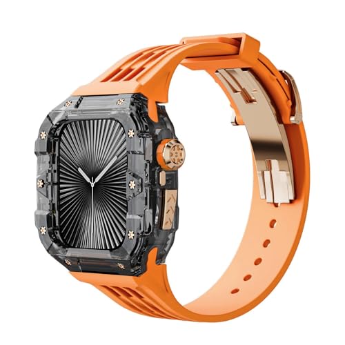 Bracelet en caoutchouc refit mod pour Apple Watch 46 mm boîtier transparent iWatch 10