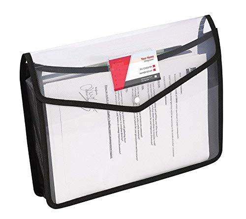 Image of KANABEE Transparent Poly-Plastic A4 Documents File Storage Envelope Folder Bag with Snap Button (Pack of 1)