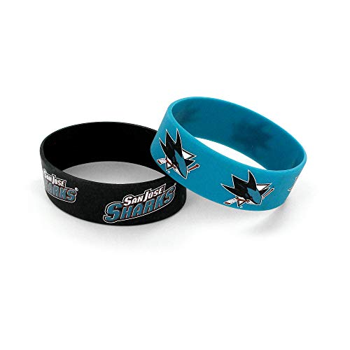 NHL San Jose Sharks Silicone Rubber Bracelet, 2-Pack