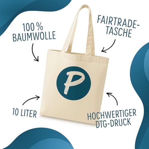 Planetee Baumwolltasche Lotte Glück haben - Tote Bag Geschenk Muttertag Geburtstag Schwester Weihnachten Tante Patentante Wiederverwendbarer Shopper