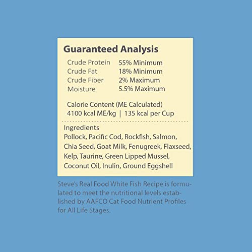 Steve's Real Food Quest Super Premium Freeze Dried Raw Cat Food, White Fish Recipe, 10Oz, Prey Model Diet, Wild Caught & Sustainably Raised, Made In The Usa #TOP2