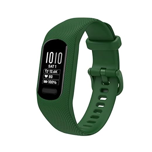 honecumi Correa Compatible con Garmin Vivosmart 5 Mujeres Hombres Correa, Vivosmart 5 Suaves Silicona Pulsera Clásico Ajustable Deportiva Pulsera Accesorios Vistoso Pulsera- Pequeño, Verde