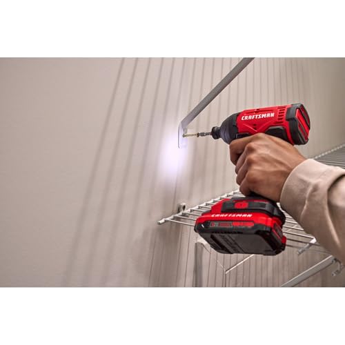CRAFTSMAN Cordless 1/4 Impact Driver with 2 Ah Battery, Charger, LED Light - image 9