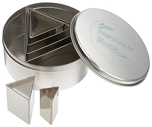 Ateco Rectangle Pastry Fluted Round Cutters in Graduated Sizes, Plain Edge