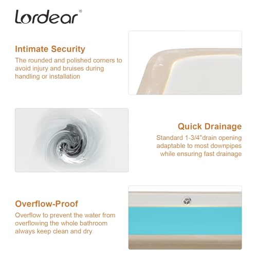 Lordear 17x12 Inch Undermount Bathroom Sink Vanity Small Sinks Rectangle Pure White Porcelain Ceramic Bath Lavatory Vanity Sink Basin with Overflow