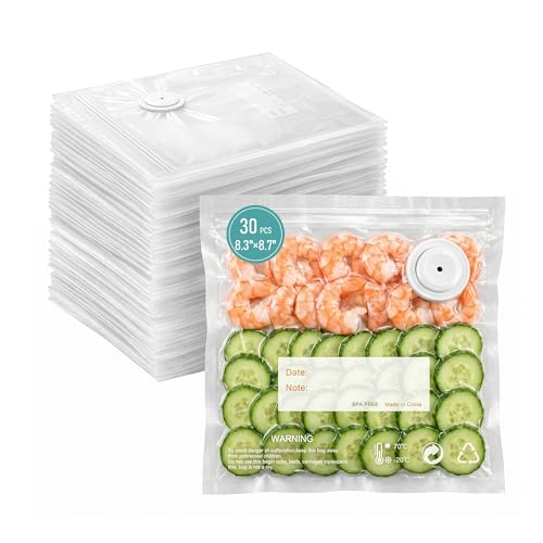 Odilona Reusable Vacuum Seal Bags for Food, 30 Pack Small