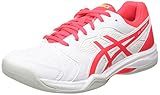 Obermaterial: Synthetik ASICS Damen Gel-Dedicate 6 Indoor Leichtathletik-Schuh, Weiss/Laser Rosa, 37.5 EU