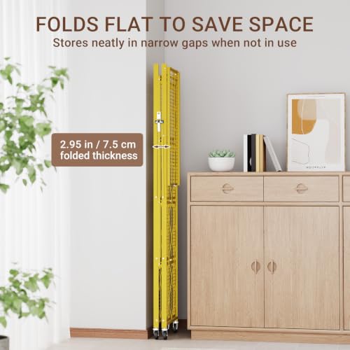 Image of black leopard 5-Tier Foldable Metal Storage Shelf with Wheels, Gold | Foldable Design; 85 lb Capacity per Shelf; Preassembled Frame; Lockable Casters; Reinforced Metal Construction