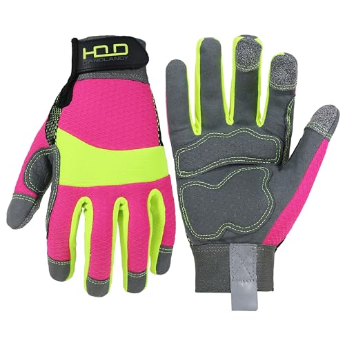 HANDLANDY Hi-vis Reflective Work Gloves for Women, Large
