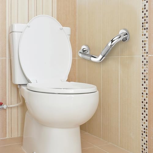 Grab Bars for Bathtubs and Showers- 1-1/4 x 16 Angled Shower Grab Bar for Seniors Knurled Stainless Steel Handicap Grab Bars for Wall (Polished Nickel, 1 Pack) by JOY DECOR - Image 8