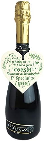 RED OCEAN Handmade Special Cousin Gift Wooden Heart Plaque Birthday Friendship Family Keepsake