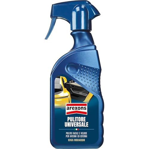AREXONS Pulitore Universale Interni ed Esterni Auto, Spray Detergente Multiuso Universale, Effetto Antistatico, Senza Risciacquo, Fragranza Limone, 500ml