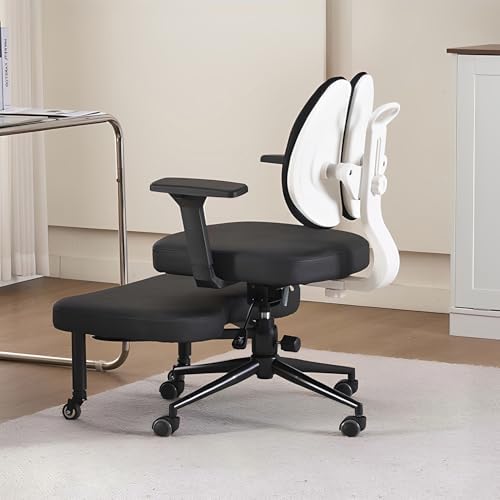 Ergonomic Kneeling Chair with Backrest & Armrests, Adjustable 45-60cm, Rolling Cross-Leg Design for Office & Home Posture Support (Size-2)