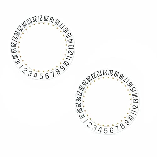 Prodotto di alta qualità MOUDOAUER 2* Bianco Data Indicatore Data Ruota Disco Piastra 2557 per ETA 2804-2 2824-2 2892A2 Accessori Ricambi, 3 O\'clock, Sportivo