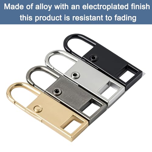 BagHeiyy 8 Pcs Zipper Pull Replacement – Easy to Install Spring-Loaded Metal Zipper Pulls, No Tools Required – Hook-Style for Jackets, Backpacks, Suitcases, and More