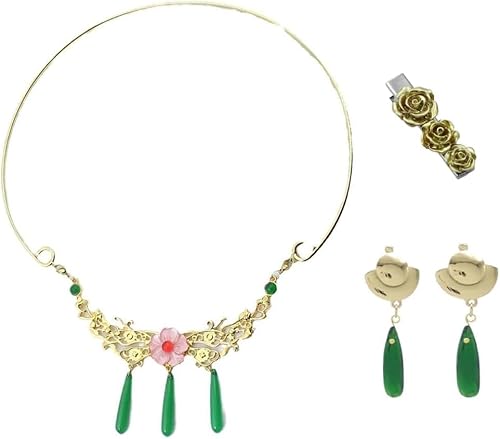 Ubaywey Maomao, accessorio per costume da cosplay, orecchini maoma, clip per capelli, anello per Halloween, carnevale, cosplay, accessori di scena, Fermaglio per capelli + anello + orecchini, Taglia