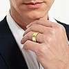 VAKKI 8mm Gold Brushed Hammered Tungsten Carbide Rings for Men Women Engagement Wedding Bands Flat Style Comfort Fit Size T 1/2 #2