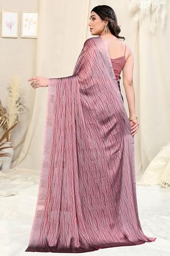 Image of MIRCHI FASHION Saree for Woman | Chiffon Block Printed Lightweight Daily Wear Sarees with Blouse