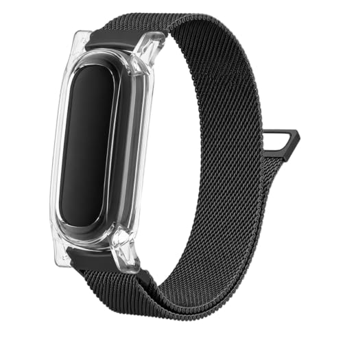 [YCJDP] �����o���h Google Fitbit Air �p �����o���h�u�X�g���b�v�ڑ��P�[�X���܂ށv�}�O�l�b�g�N���X�v�X�e�����X�| ���b�V�� �ʋC�������� �j�����p ���F�I���� �y�u���b�N�z