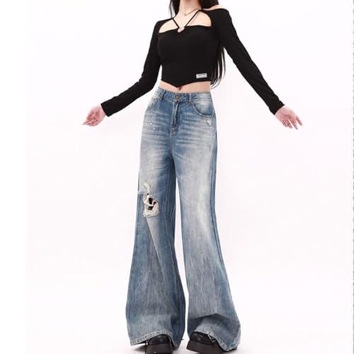 Jeans for Women Wide Leg Baggy Jeans Y2K Cargo Pants Casual Loose Boyfriends Trousers Vintage Streetwear2