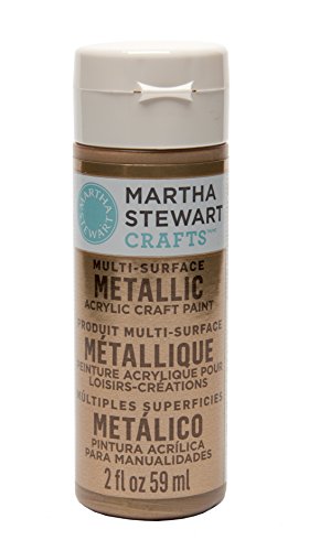 Martha Stewart Crafts MS329M-33001 Multi-Surface Metallic Acrylic Craft Paint in Assorted Colors (2-Ounce), 33001 Rose Gold