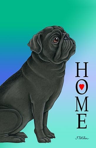 Best of Breed Pug Black Home Design House Flag