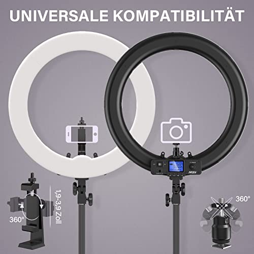 Ringlicht mit Stativ Handy, IVISII 19 Zoll Ringleuchte mit LCD Bildschirm, 55W 5800K LED Dimmbare Ringlicht mit 5… – Bild 5