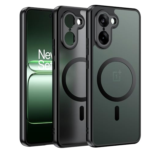 Effcotuo Funda Magnética para OnePlus Nord CE 5 /Nord CE5 5G Case Compatible con MagSafe, Funda de Silicona Flexible + Acrílico Carcasa Respaldo Translúcida Mate Slim Antigolpes Cover